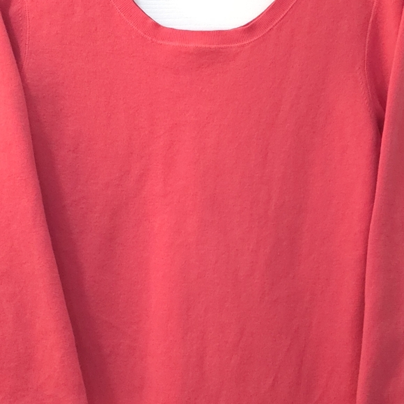 Repeat 100% Cotton 3/4 Sleeve Scoop Neck Top | Coral Red | M Quiet Luxury - Picture 5 of 12